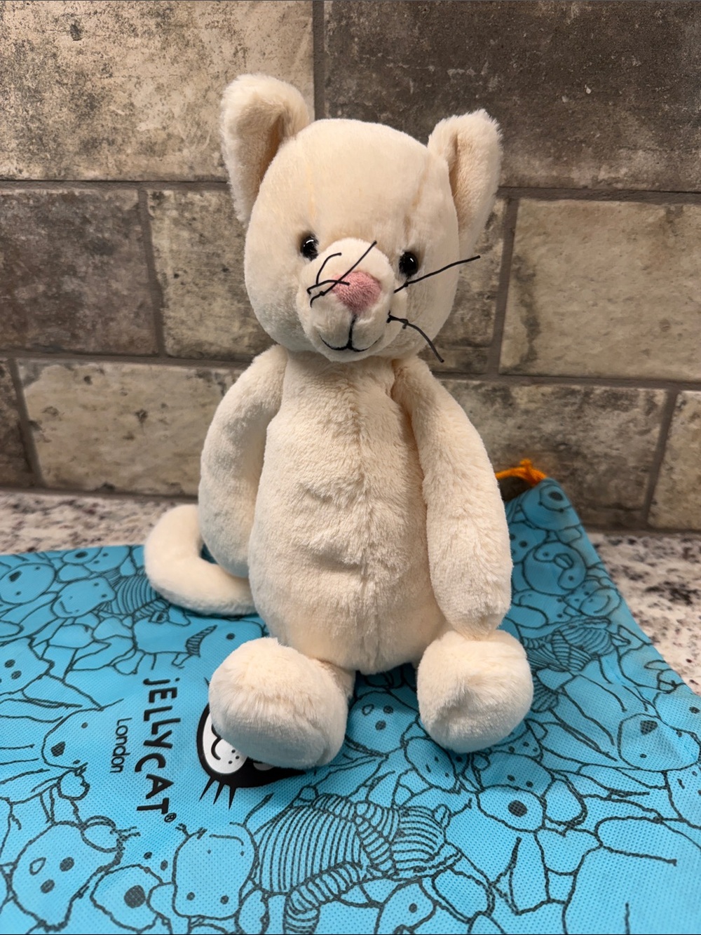 Retired Rare Jellycat Bashful cream kitten.